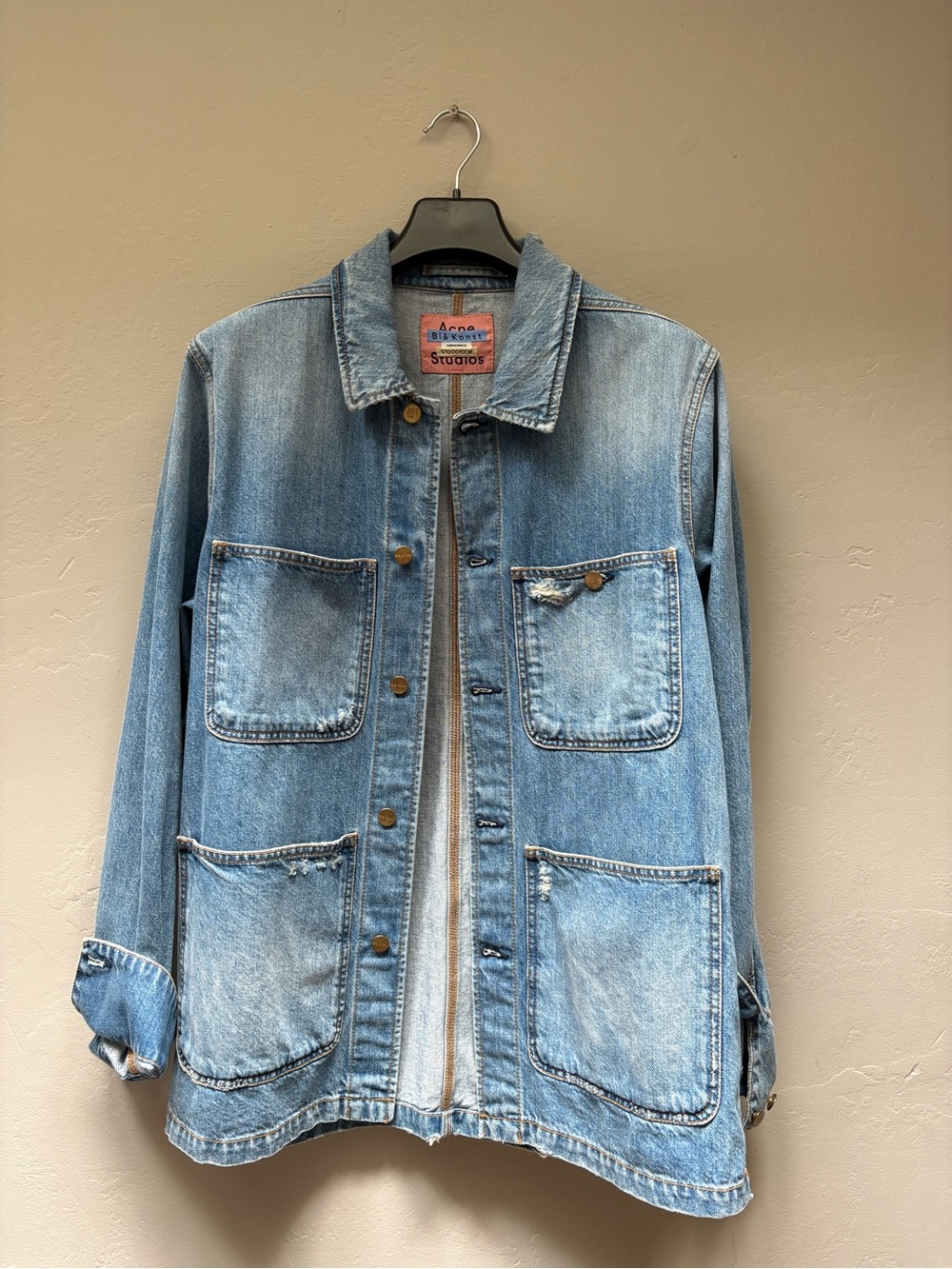 Acne Light Blue Albyr Workwear Denim Jacket